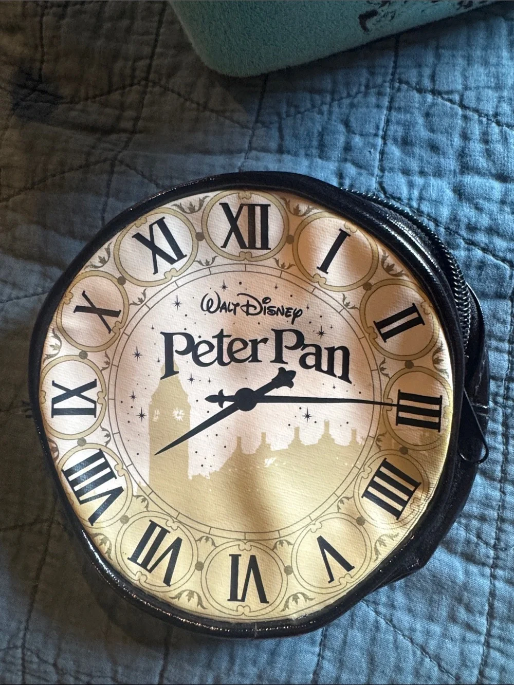 Loungefly Peter Pan Clock Face Coin Pouch - Gold and Black